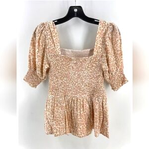 Nine West Women's Top Blouse Cheetah Animal Print